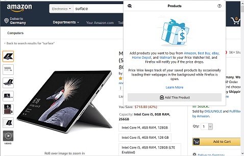 Mozilla тестирует сервис, позволяющий отслеживать скидки на Amazon и eBay прямо в браузере