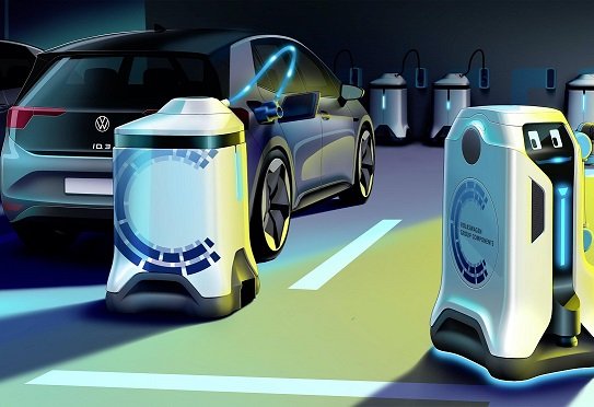 Volkswagen спроектировал робота-заправщика для электрокаров